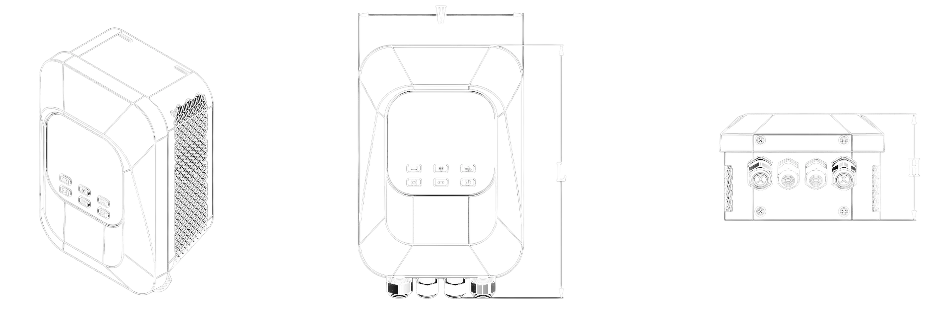 FRI-3 PRO industrial variable frequency drive (IP65) dimension drawing 1